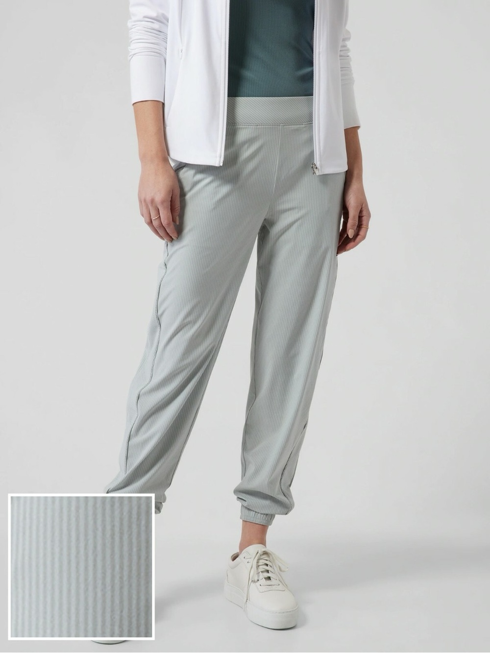 Athleta Brooklyn Textured Joggers in City Stripe Coast Grey TALL